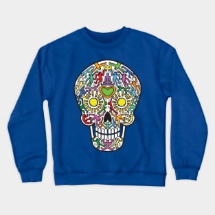 Mexican Calavera Skull in street art theme Crewneck Sweatshirt